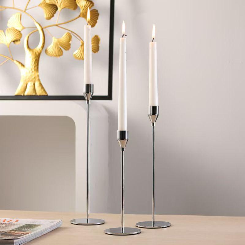European Metal Plated Candle Holder for Weddings and Dining Table Decor