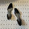 Toreme Pelle francese retrò punta quadrata obliqua traforate scarpe singole da donna primavera autunno ballerine piatte sandali