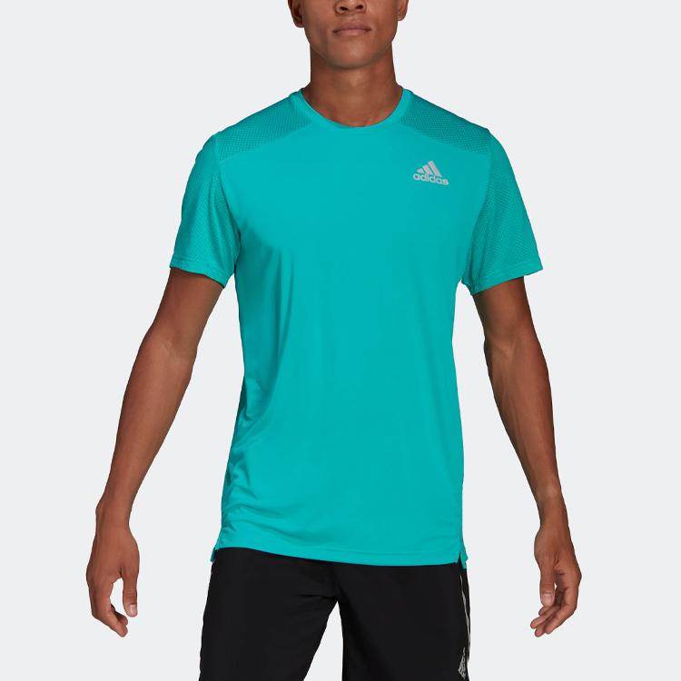 Adidas Camiseta de Rendimiento para Correr Over The Run para Hombre Tops Cian HB7464
