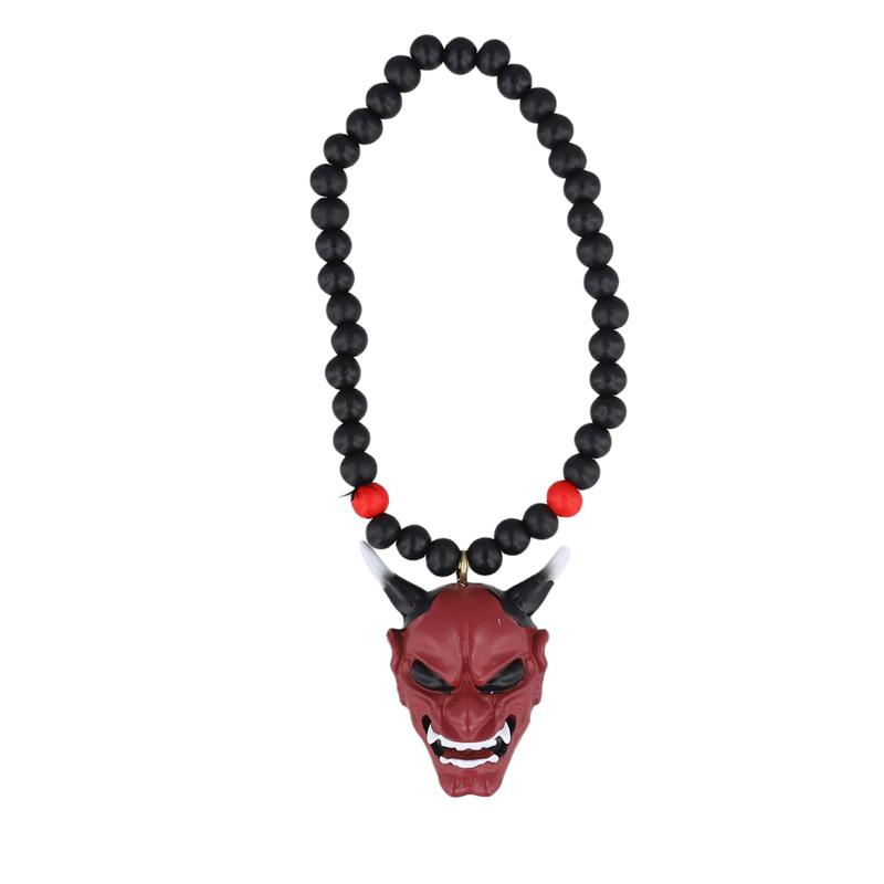 1Pc Hannya Helmet Car Accessories Charm Rear View Mirror Samurai Auto Ornament Japanese Oni Hanging Pendant
