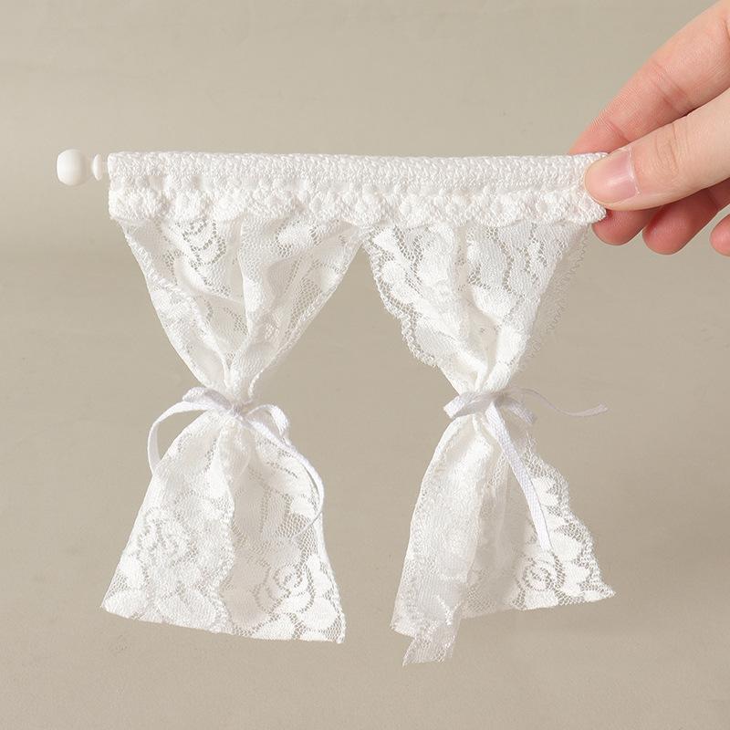 BJD Miniature Dollhouse Door Curtain - Lace Cotton Props