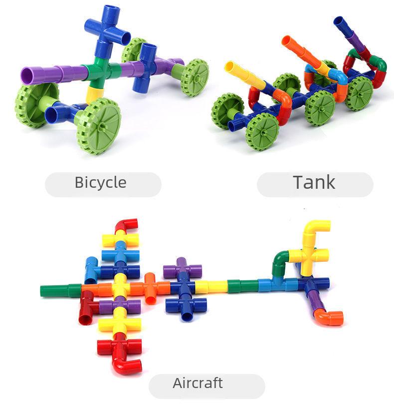 Große Partikel-Pipeline-Bausteine für die pädagogische Entwicklung von Kindern und Puzzlespiele im Kindergarten