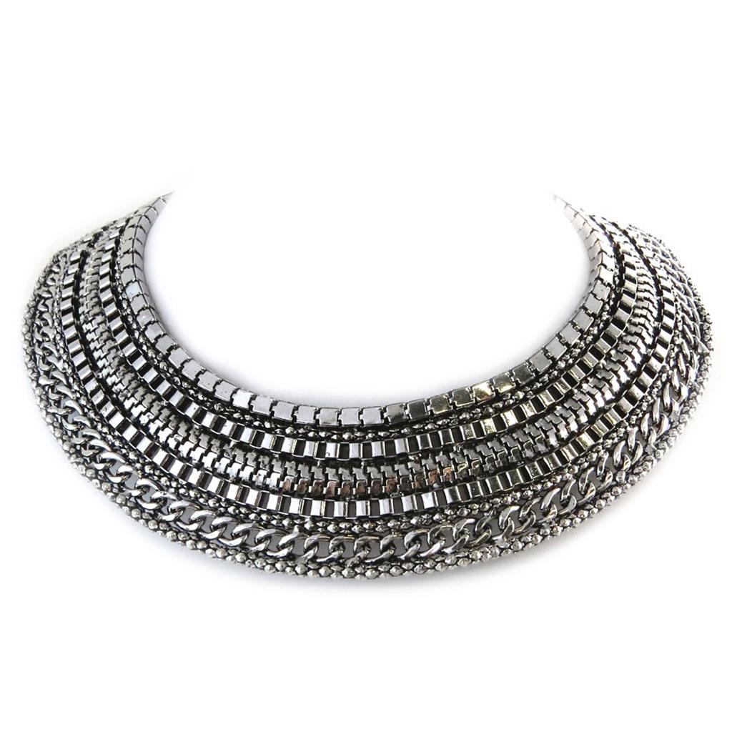 Les Trésors De Lily [N7037] - Collier Créateur 'Cléopatra' argenté