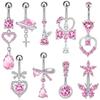 Premium Stainless Steel Navel Ring Hypoallergenic Sparkling Zircon Belly Button Piercing for Party