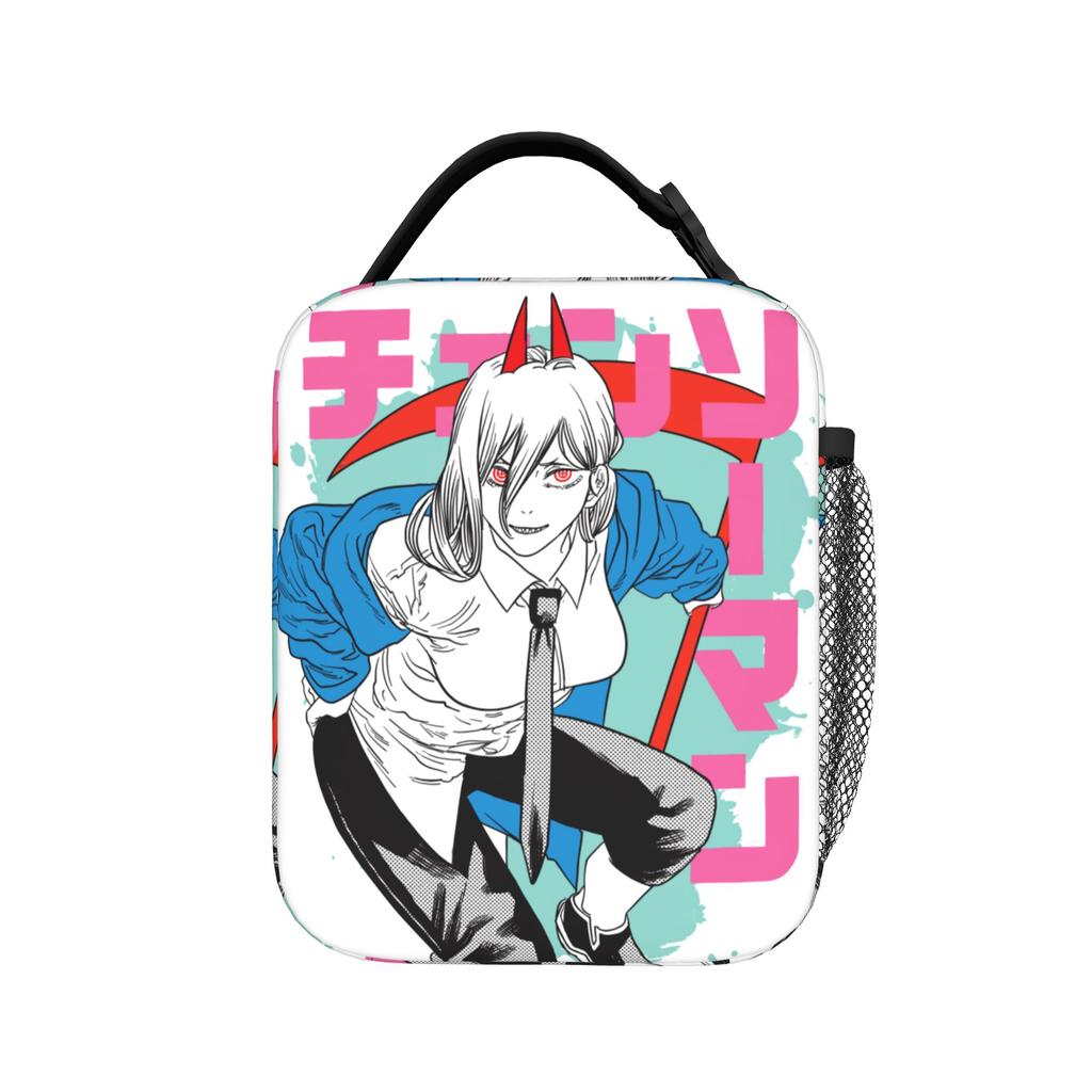 C-Chainsaws Man Reze Insulated Lunch Bag Thermal Bag Reusable,Meal Container Anime Manga Leakproof Lunch Box Tote  Outdoor