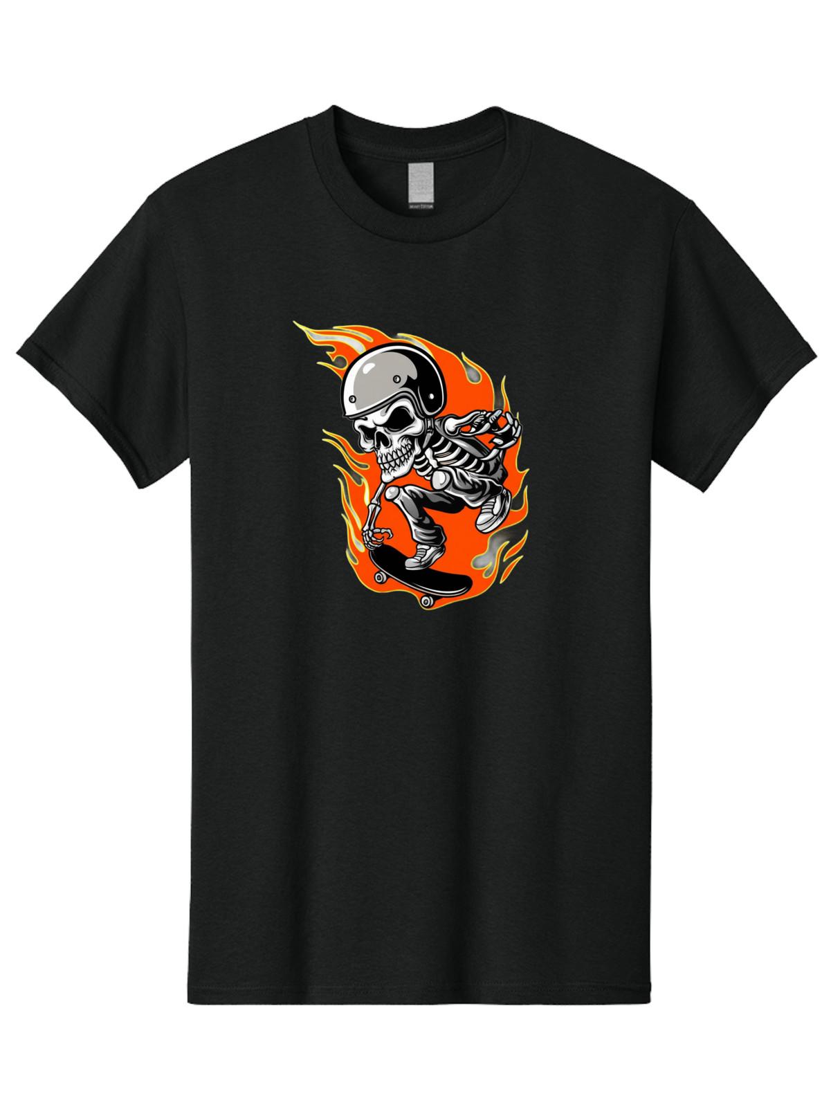 Skeleton-Skateboarder-2 Mens Graphic Tee, 100% Cotton, Casual Summer Wear S