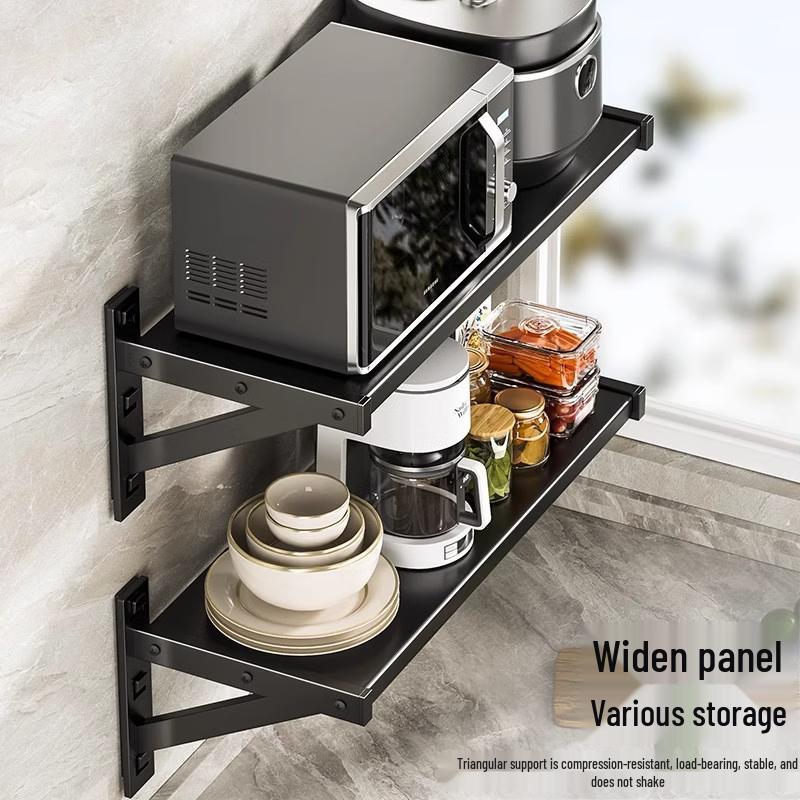 Wall-Mounted Microwave Oven Storage Rack