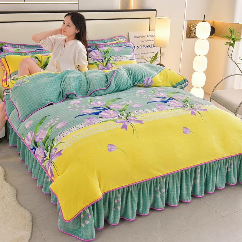 Four-Piece Set Of High-Gram Milk Fleece,4-Pcs Set Of Thickened Milk Fleece,4-Pcs Set Of Maternal And Infant Grade Farley Fleece, Class A