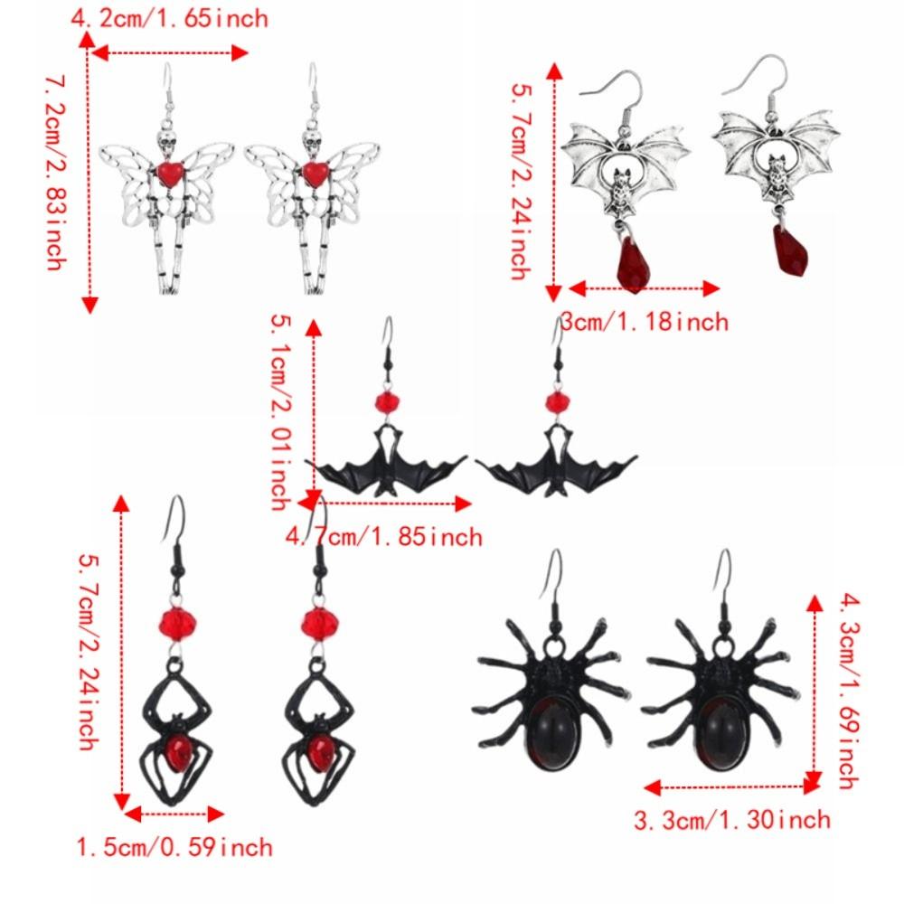 Gothic Style Halloween Pendant Earrings Vintage Minimalist Spider Drop Earrings Alloy Retro Bat Earrings Dark Theme Events