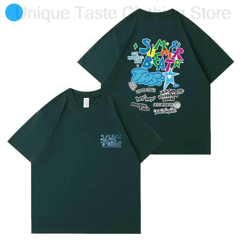 

TWS Summer Beat T Shirt Kpop Fashion Loose Cotton Short Sleeve Tee Tops Women Unisex Korean Popular Letter Print Tshirt For Fans S