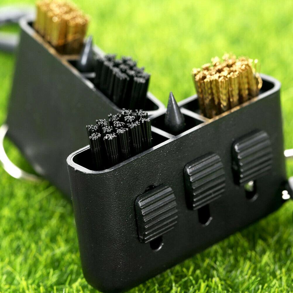 3 in 1 Golfs Club Brush Golfs Clean Tool Flexible Portable with Key Chain Golfs Club Cleaner