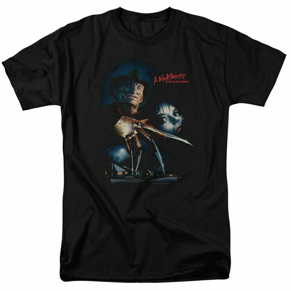 A Nightmare on Elm Street Elm Street Poster T Shirt Licensed Horror Movie Black XXXL
