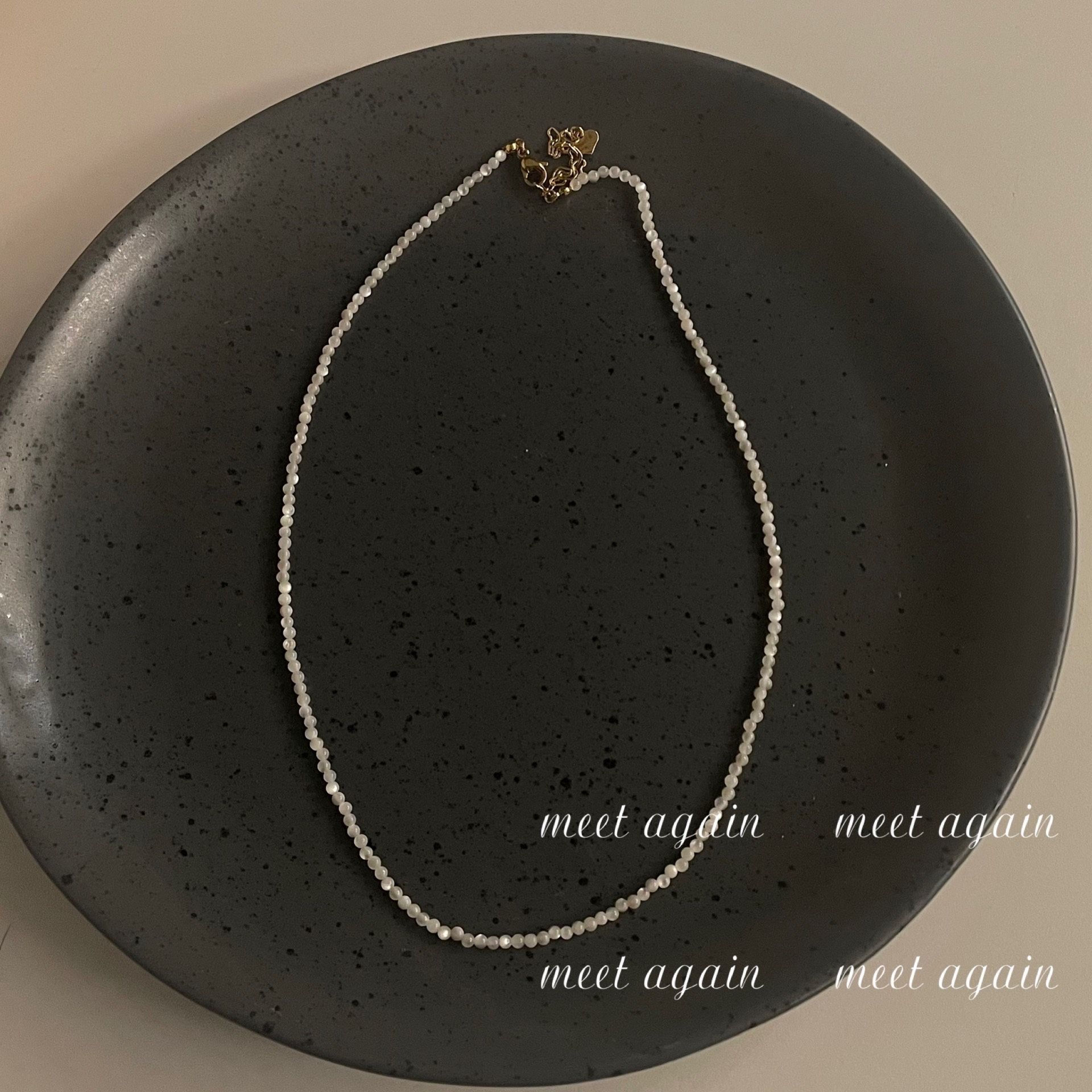 

White moonlight shell bead necklace, new plain white high-end stacking with collarbone chain, small pearl princess style