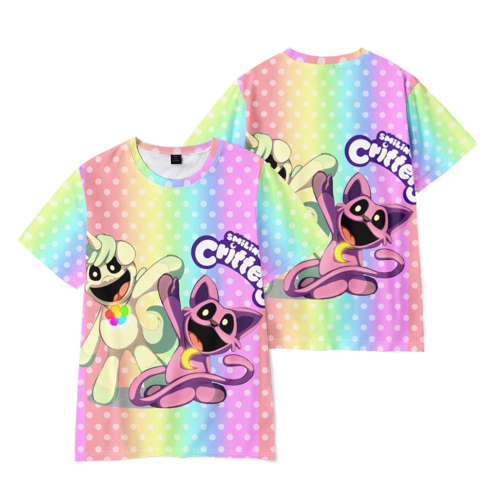 

Smiling Critters T Shirt Kids Streetwear Short Sleeve Children s Tshirts Boys Girls Tops Men Women Clothing T-shirt XXS