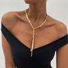 Hip-Hop Style Woven Snake Bone Chain Necklace Female, Cold Wind Metal Knotted Chain Collarbone Necklace