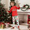 Matching Family Printed Loungewear Set with Long Sleeve Neck Top and Pants for Parent and Child