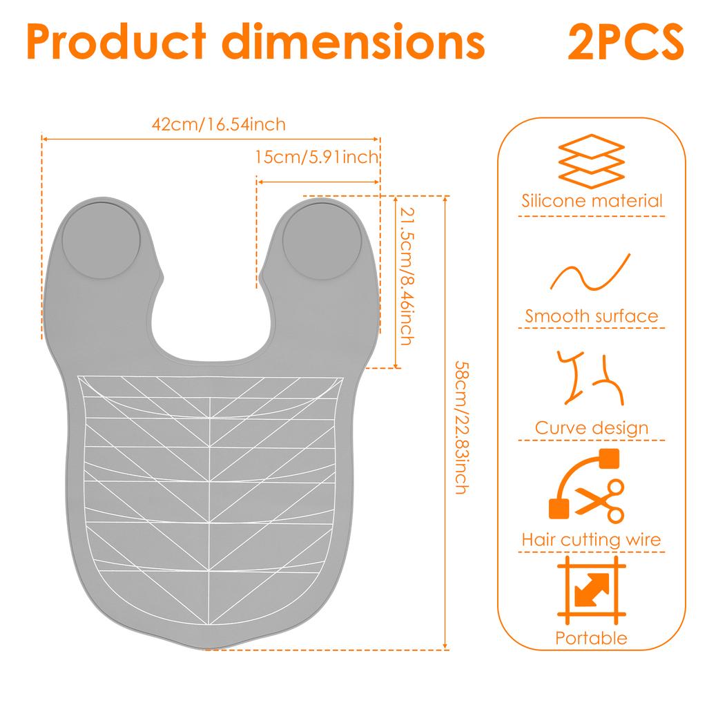 2Pcs Haircut Silicone Capes Waterproof Protective Collar Hair Dyeing Shawls Pads Portable Barber Hair Cutting Pad for Salon Home