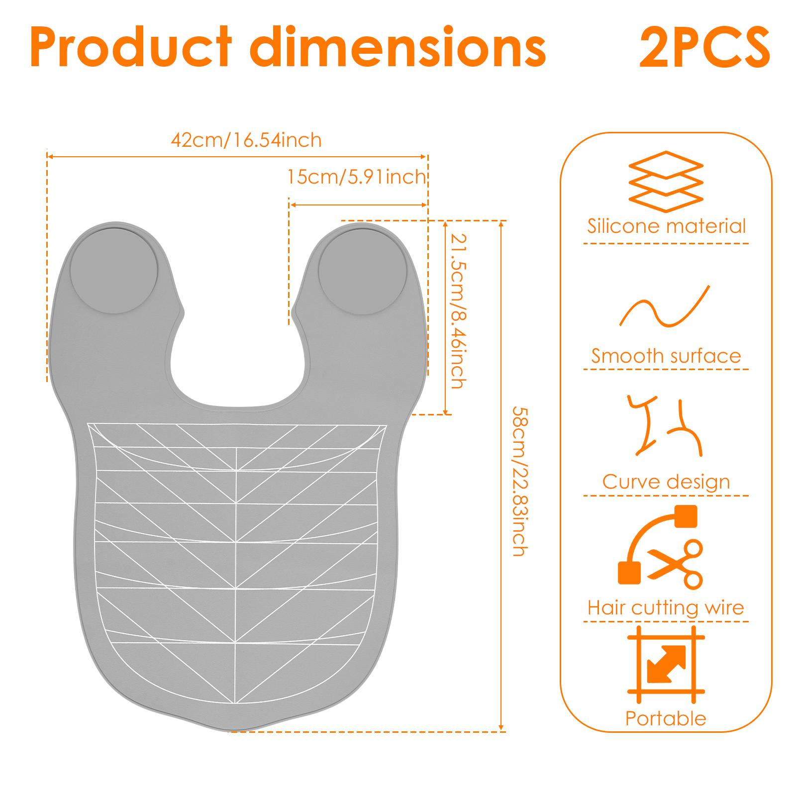 

2Pcs Salon Hair Cutting Collar Silicone Hair Dyeing Cloak Tool Pro Barbershop Weighted Haircut Neck Wrap Barber Hair Cutting Mat