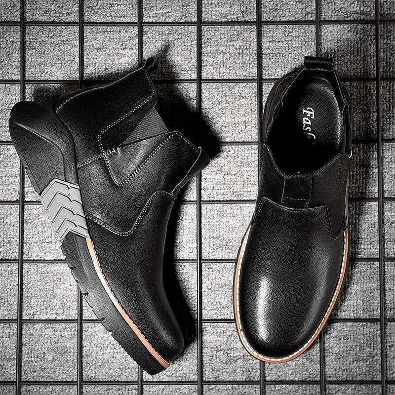 2022 Spring and Autumn New Martin Boots Men's Thick Sole Casual Leather Shoes