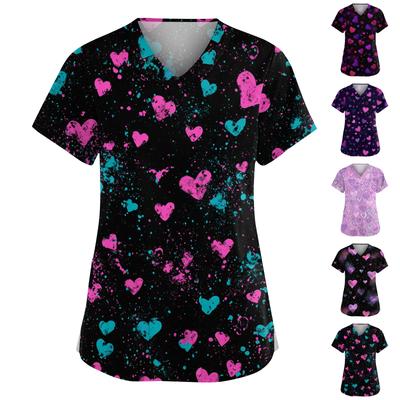 Salopette de mode pour femmes à col en V et manches courtes avec poches, hauts imprimés, vêtements