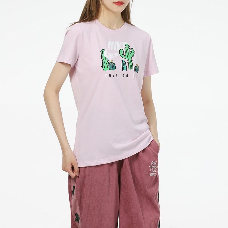 Nike Cactus Print Sports Casual Short Sleeve T-Shirt Women Tops Pink DJ1914-695