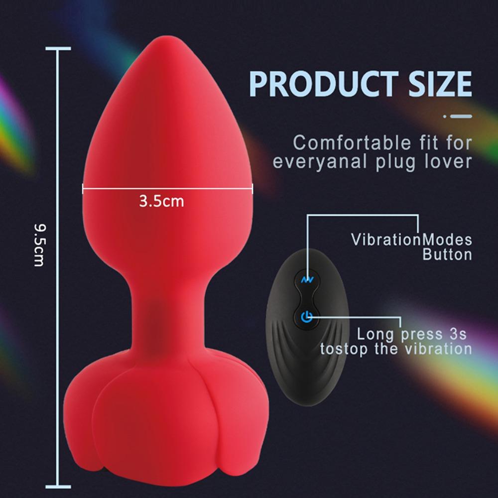 Anal Butt Plug Vibrator Flashing Light Prostate Massager for Men Gay Rose G-Spot Anal Vibrator Adults Sex Toys Remote Control