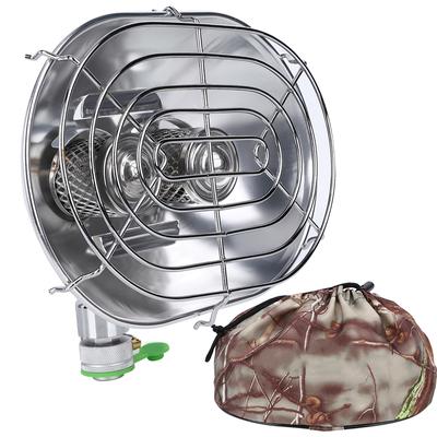 BRS H22 1PCS Stainless Steel Silver Butane Gas Stove Double Head Portable Heater for Outdoor Camping Night Fishing