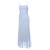 2026 European and American style summer new women's clothing solid color slim fit high waist fashion one-word collar suspender dress women