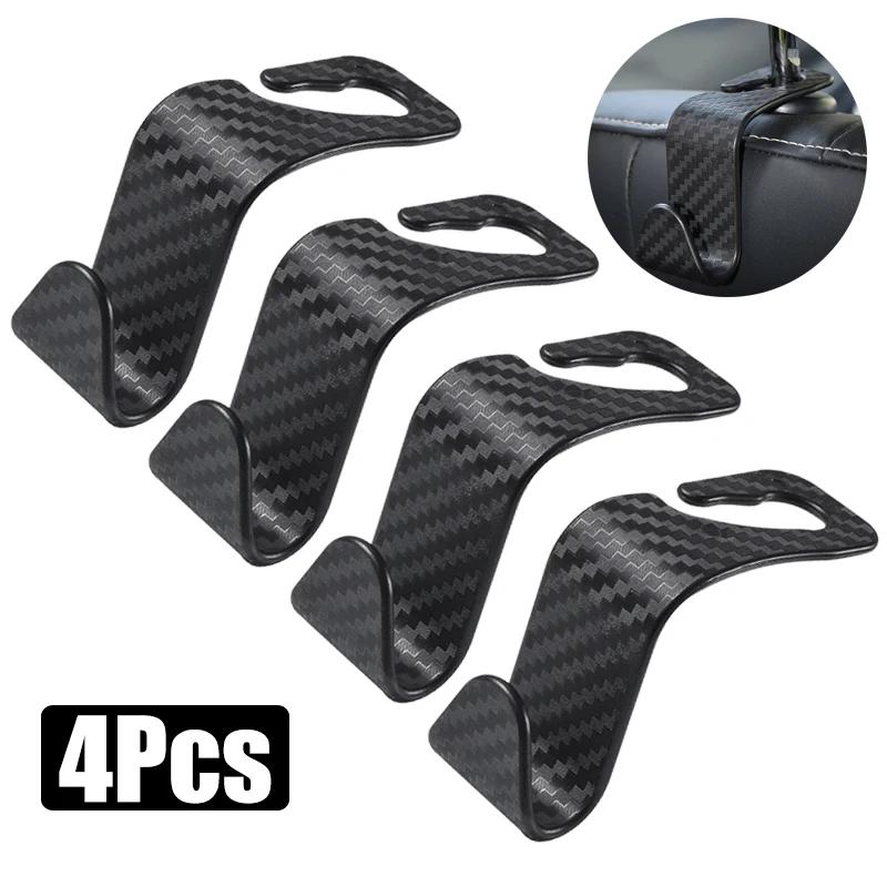 1/2/4Pcs Universal Black Car Seat Headrest Hook Storage Hanger Car Vehicle Back Seat Organizer Holder Car Interior Accessories