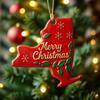 State Pride Christmas Pendant Merry Christmas In Golden Fonts U.S. States Patterns Holly Leaves