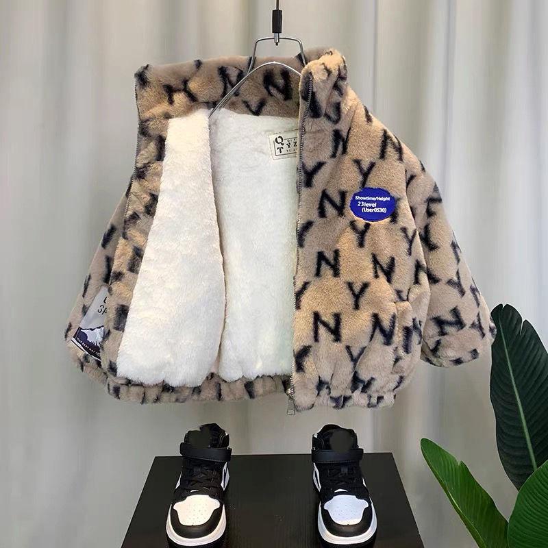 

Детская куртка на осень-зиму для мальчиков и девочек, толстая хлопковая куртка с вельветом и хлопковым топом на клипсах 120