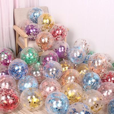 10pcs 12inch Glitter Confetti Latex Balloons Clear Transparent Ball Baby Shower Birthdy Party Wedding Decoration Air Globos