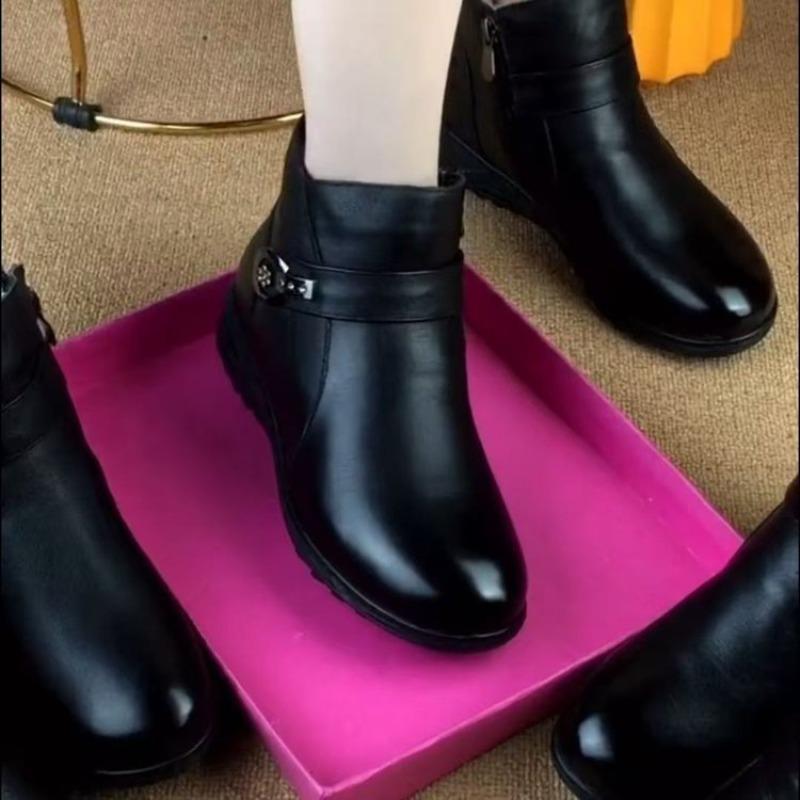 New soft-soled velvet warm cotton shoes women's winter thickened non-slip middle-aged shoes women's fashion short boots