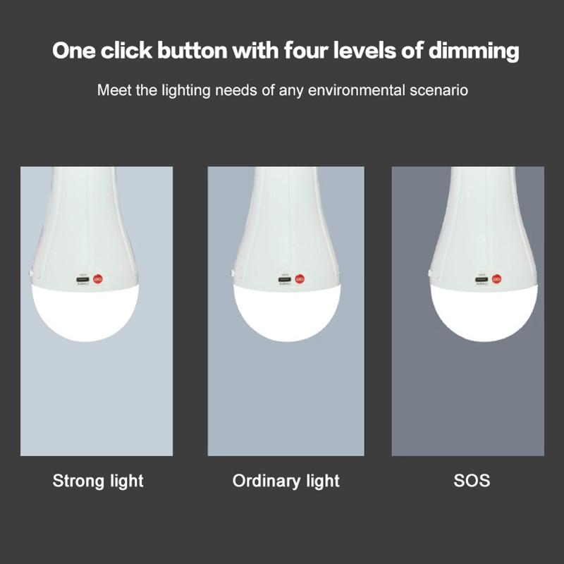 Flicker-Free Led Bulb Light Portable 20W 30W Emergency Bulb Courtyard Outdoor Bulb Power Failure Emergency