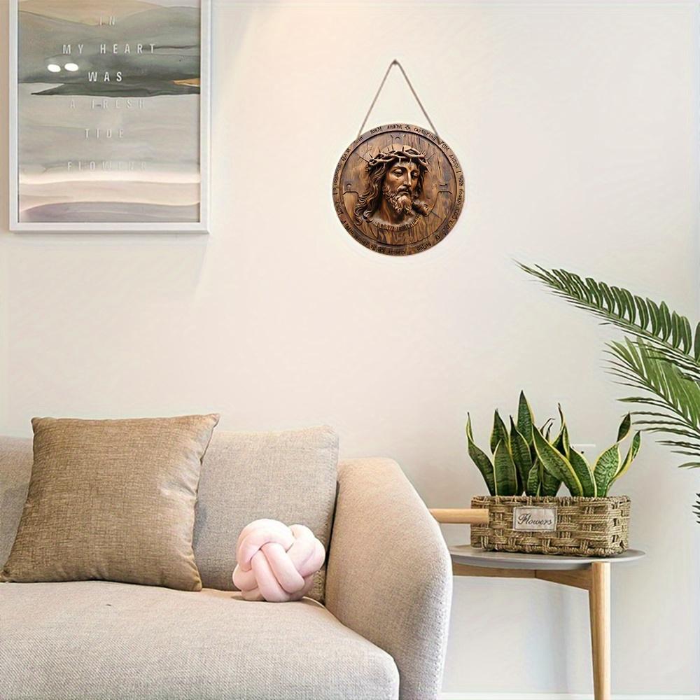 2D Flat Vintage Good Friday Wooden Sign - Jesus Navidad Round Plaque for Front Door, Wall, Church Hanging Decor - Ideal Gift for Friend