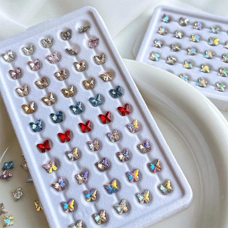 3D Butterfly Super Flash Bottom Aurora Diamond 3D Nail Decoration Nail Accessories