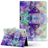 Tab M10a 5G LET02 Compatible Flip Tablet PU Stand Card Direct Adhesive Butterfly Kaleidoscope Design 010189 10.6-inch Case, Leather, Function, Slots,