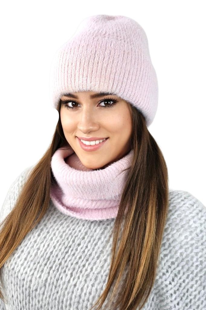Benita Alpaca Hat and Scarf Set, Pink