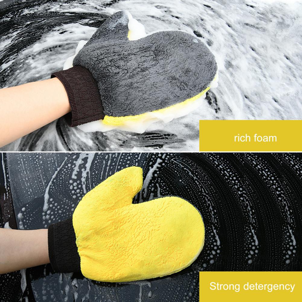 Car Wash Glove Waterproof Anti-scratch Thickened Soft Tear-resistant Car Detailing Coral Fleece Super Absorbent Car Wipe Cloth