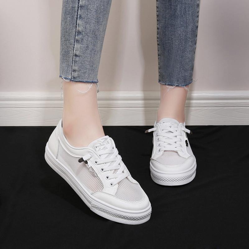 Summer Footwear Breathable Mesh Women's Casual Plus Size Comfortable Soft-soled Flat-bottomed Shallow Shoes