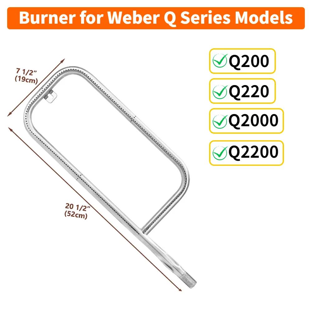 60040 60041 Grill Burner Tube 304 Stainless Steel Burner for Weber Q100 Q120 Q1000 Q1200 for Weber Q200/Q220/Q2000/Q2200