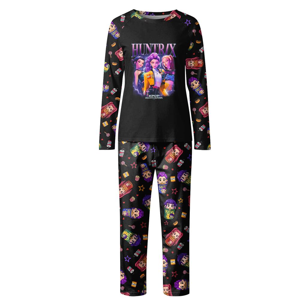 Cartoon Letters Print Family Matching Long Sleeved Parent-child Suit Home Clothes Suit Fall