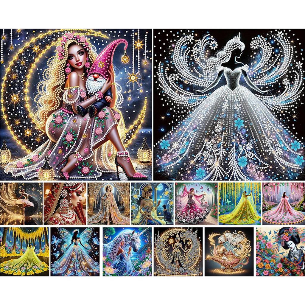 Beauty Diamond Art Kits for Gift Home Wall Decor DIY Gem Art Diamond Painting Kits Crystal Rhinestones Diamond Painting 30x30cm