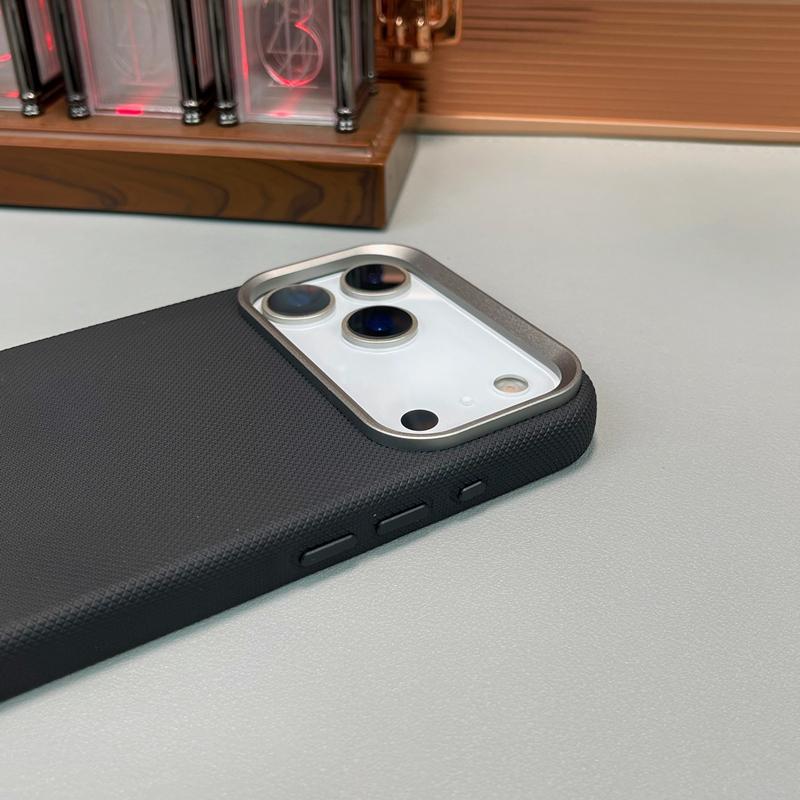 Original Technology Woven Leather For MagSafe Phone Case For IPhone 17 16 15 14 13 Pro Max Alloy Lens Wireless Charging Cover