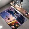 Anime Sky and City Pattern Carpet suitable as a non-slip mat for the living room or bedroom sofa