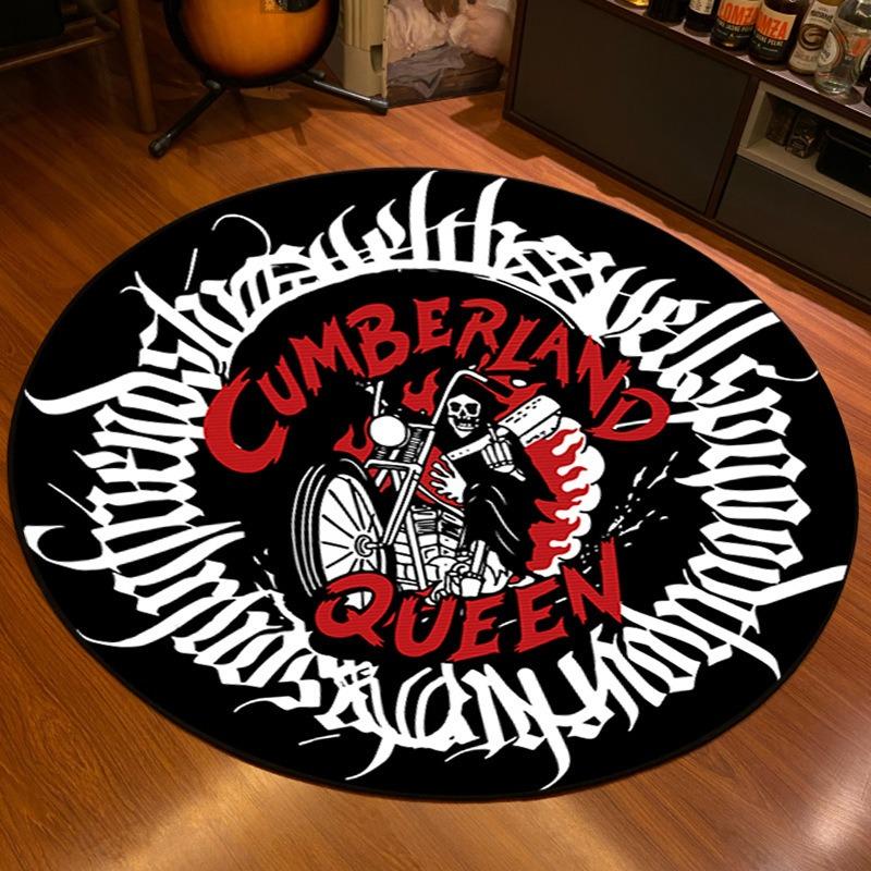 Gothic Style Circular Carpet Halloween Living Room Decoration Floor Mat Skull Funny Foot Mat Cradle Mat Home Decoration