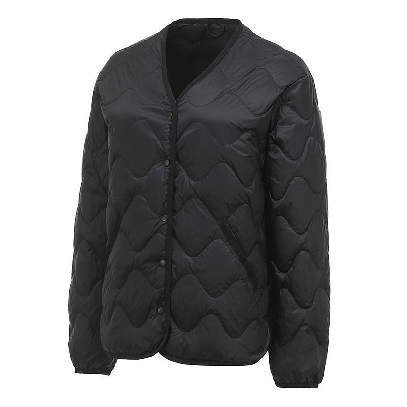 Womens Lightweight Short Down Jacket V-Neck Casual Winter Coat Thin Fill 50% Duck M-3XL