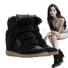 Damen Keilabsatz High-Top Mehrfarbige Runde Zehen Flache Schuhe