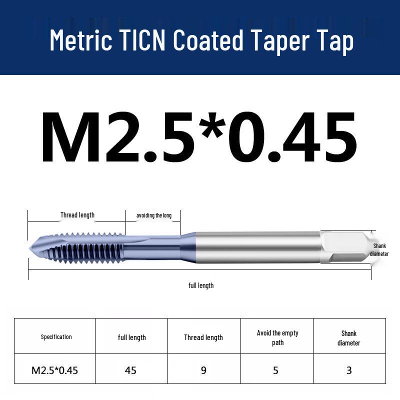 

TICN Coated M2.5 Spiral Point Tap