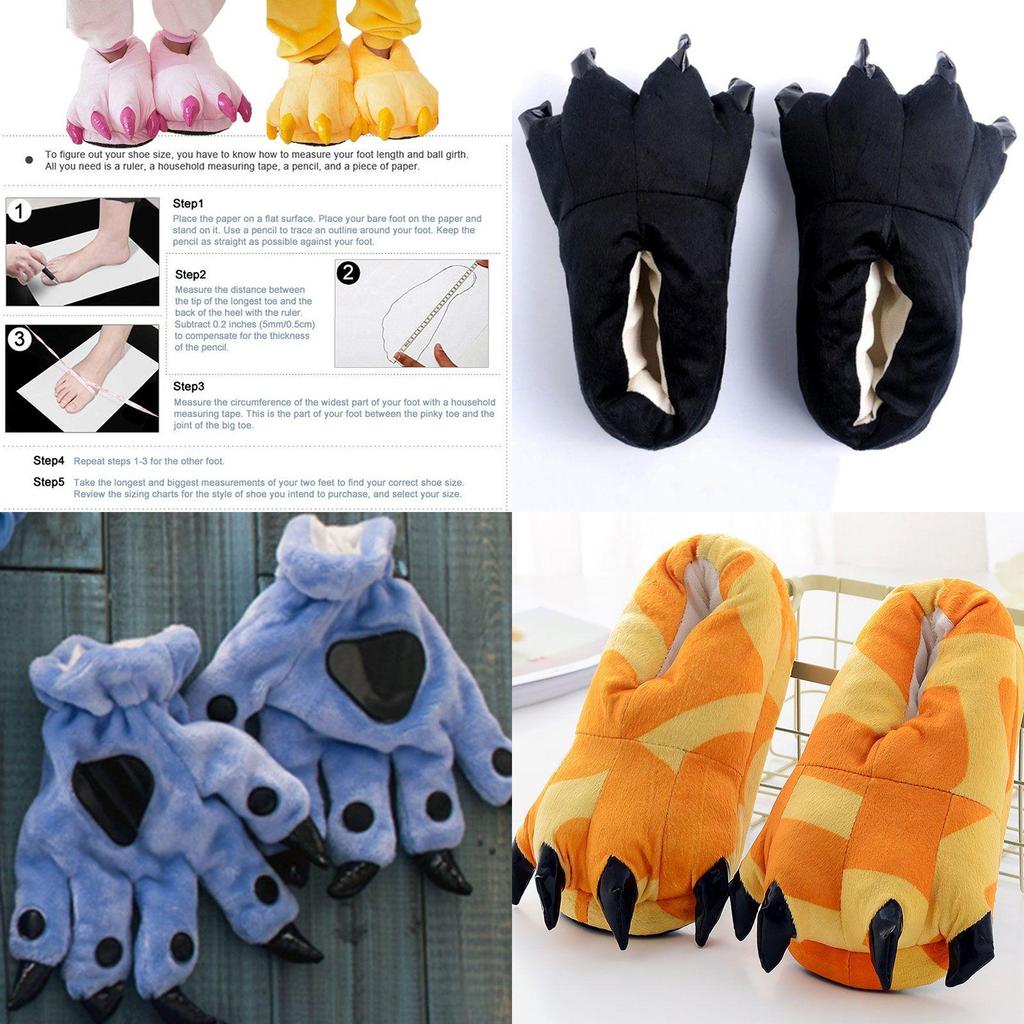 Cozy Dinosaur Cosplay Costume Slippers With Soft Plush Paw Shoes For Winter Warmth